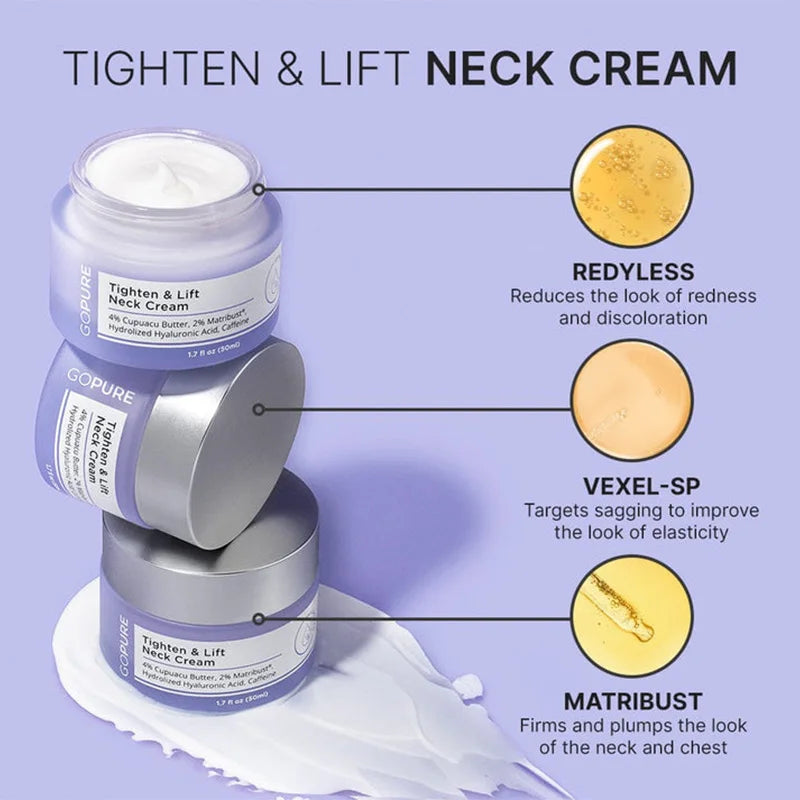 GoPure Tighten & Lift Neck Cream ✨💖 Firms, Lifts & Hydrates | Vegan & Cruelty-Free